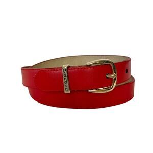 Vintage Pierre Cardin Red Leather Slim Belt - Women's Size S / 26